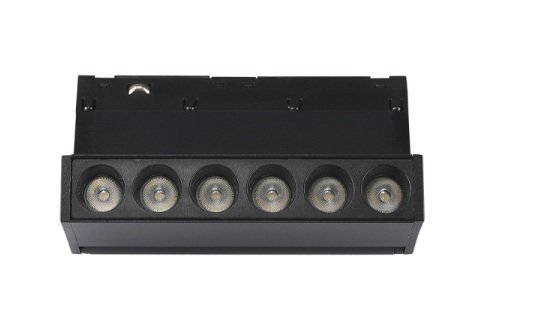 SPOT MOVIL P/RIEL MAGNETICO MODULAR 6W 3000K NEGRO